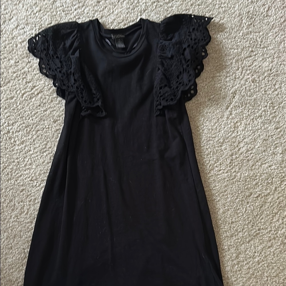 Black Dress with Lace Sleeves